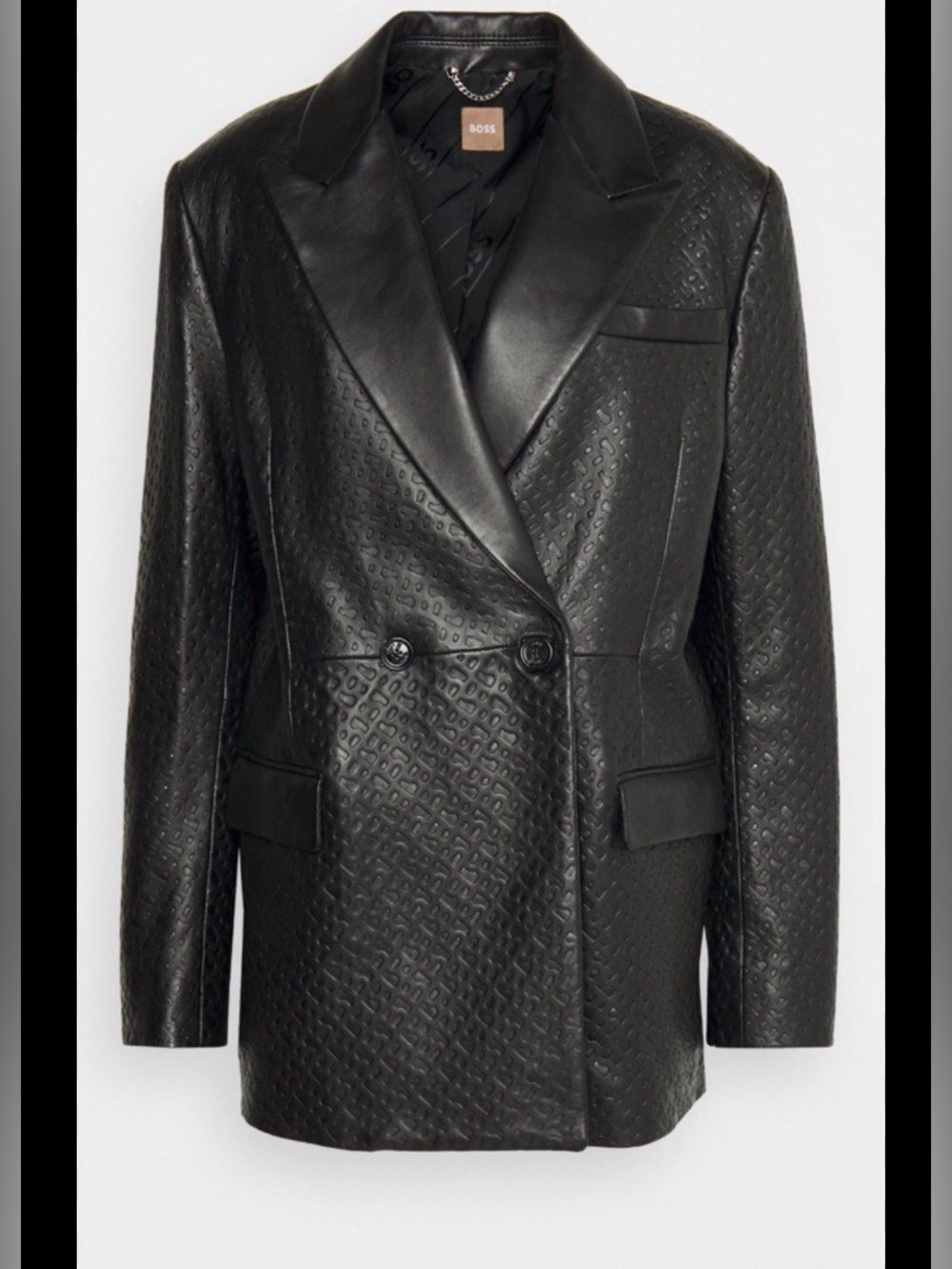 Boss Leather Double Breasted Women’s Blazer Size 4